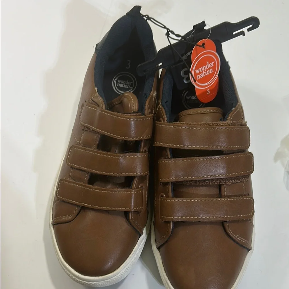 Wonder Nation Brown Sneakers with Velcro Straps